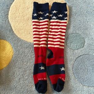 Darn tough no-cushioning ski socks, youth size medium.